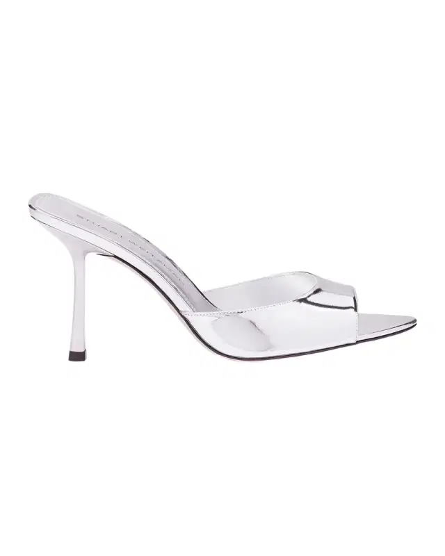 Stuart Weitzman 85mm Lexington Metallic Leather Mules