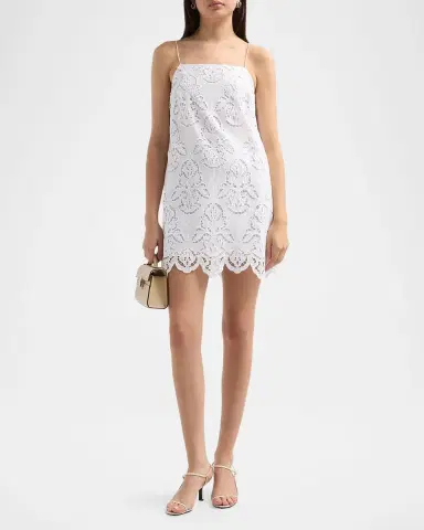 Toccin Olivera Lace Cotton Shift Mini Dress | Thumbnail 2