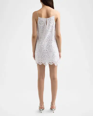 Toccin Olivera Lace Cotton Shift Mini Dress | Thumbnail 3