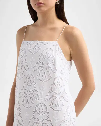 Toccin Olivera Lace Cotton Shift Mini Dress | Thumbnail 5