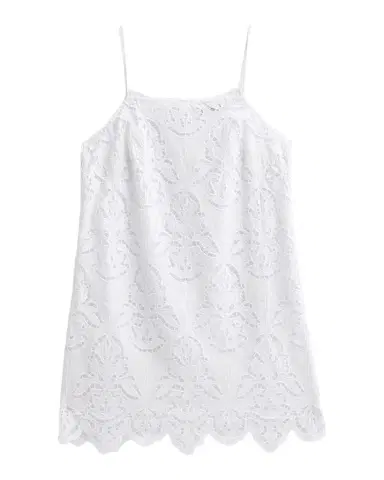 Toccin Olivera Lace Cotton Shift Mini Dress | Thumbnail 1