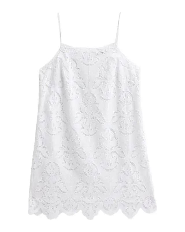 Toccin Olivera Lace Cotton Shift Mini Dress