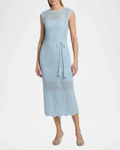 Milly Kai Crochet Cotton Sheath Midi Dress | Thumbnail 2 Milly Kai Crochet Cotton Sheath Midi Dress | Thumbnail 2
