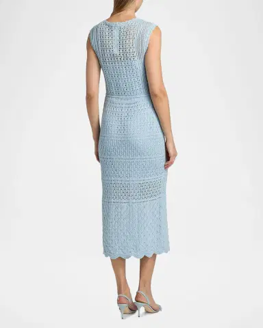 Milly Kai Crochet Cotton Sheath Midi Dress | Thumbnail 3 Milly Kai Crochet Cotton Sheath Midi Dress | Thumbnail 3