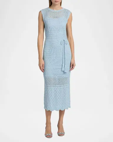 Milly Kai Crochet Cotton Sheath Midi Dress | Thumbnail 4 Milly Kai Crochet Cotton Sheath Midi Dress | Thumbnail 4