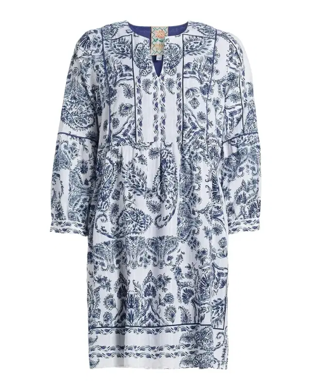 Johnny Was Jaden Printed A-line Mini Dress