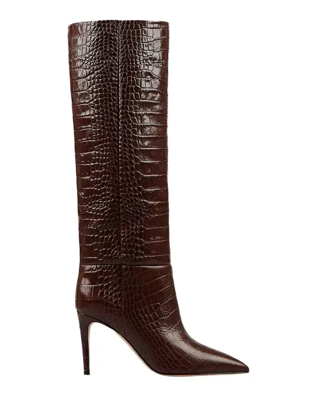 Paris Texas 85MM Croc-Embossed Boots