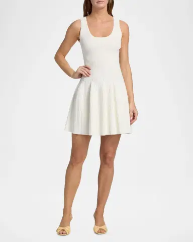 Milly Marea Rib-Knit A-Line Mini Dress | Thumbnail 2 Milly Marea Rib-Knit A-Line Mini Dress | Thumbnail 2