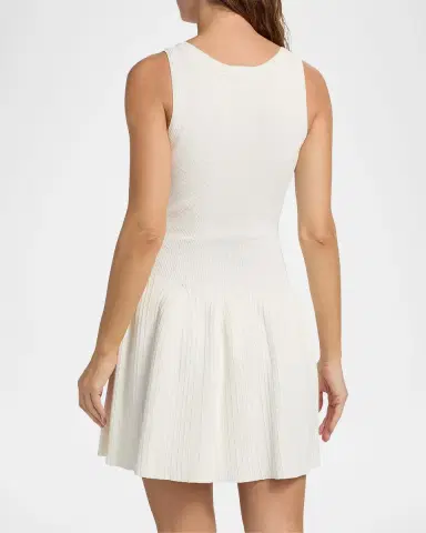 Milly Marea Rib-Knit A-Line Mini Dress | Thumbnail 3 Milly Marea Rib-Knit A-Line Mini Dress | Thumbnail 3