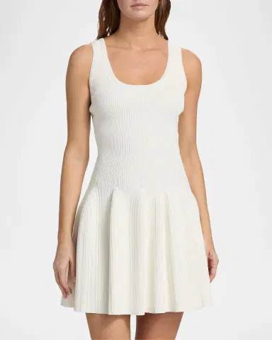 Milly Marea Rib-Knit A-Line Mini Dress | Thumbnail 4 Milly Marea Rib-Knit A-Line Mini Dress | Thumbnail 4