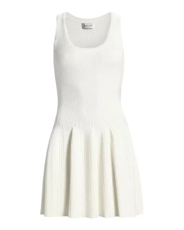 Milly Marea Rib-Knit A-Line Mini Dress