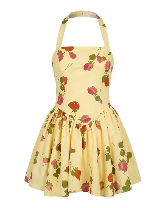NICHOLAS Amalie Floral Linen-Blend Mini Dress