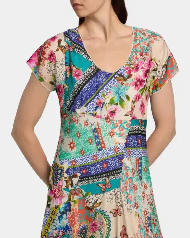 Johnny Was Patchwork Silk A-Line Maxi Dress | Thumbnail 5