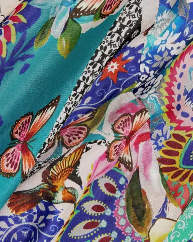 Johnny Was Patchwork Silk A-Line Maxi Dress | Thumbnail 7