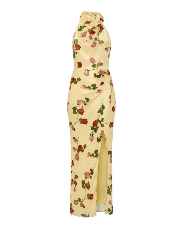 NICHOLAS Galilea Halterneck Floral A-Line Gown