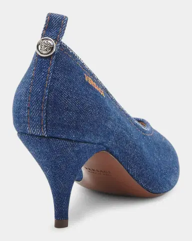 Versace 65MM Denim Stiletto-Heel Pumps | Thumbnail 2 Versace 65MM Denim Stiletto-Heel Pumps | Thumbnail 2