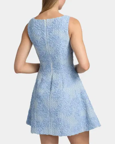 Milly Minna Flower Appliqué Tweed A-Line Mini Dress | Thumbnail 3