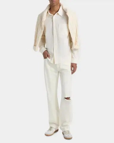 FRAME Men 's Seersucker Cotton Shirt | Thumbnail 2 FRAME Men 's Seersucker Cotton Shirt | Thumbnail 2