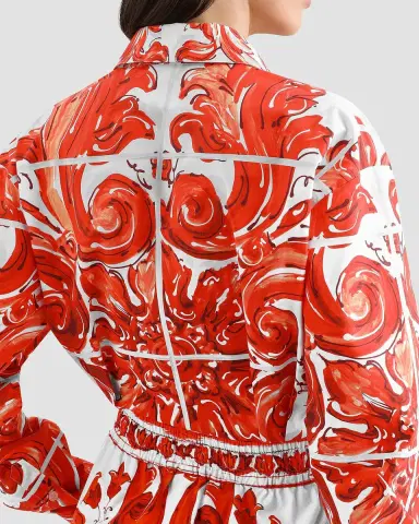 Dolce & Gabbana Majolica Cotton Poplin Long-Sleeve Crop Shirt | Thumbnail 5 Dolce & Gabbana Majolica Cotton Poplin Long-Sleeve Crop Shirt | Thumbnail 5