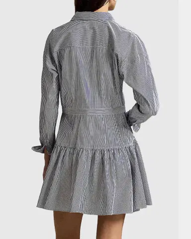 Polo Ralph Lauren Pinstriped Cotton Drop-Waist Mini Shirtdress | Thumbnail 2