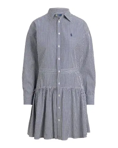 Polo Ralph Lauren Pinstriped Cotton Drop-Waist Mini Shirtdress | Thumbnail 1