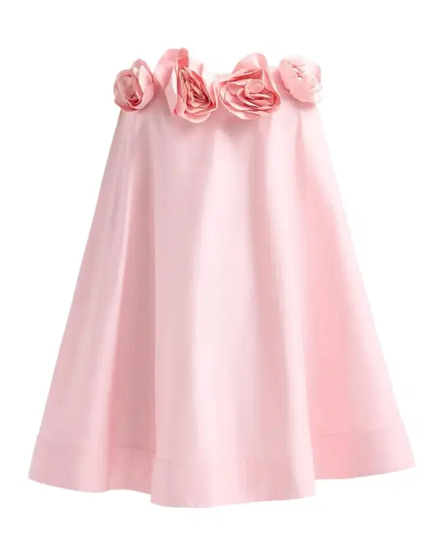 Nerisia 3D Floral Strapless Trapeze Mini Dress