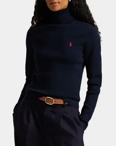 Polo Ralph Lauren Logo Cotton-Blend Turtleneck Sweater | Thumbnail 3