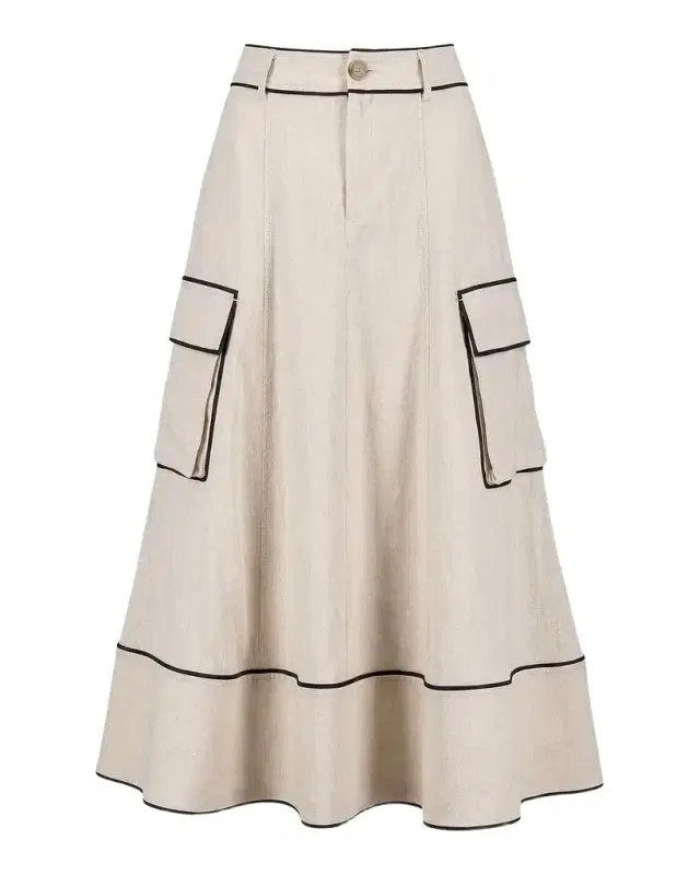Toccin Shiloh High-Waist Cargo Midi Skirt