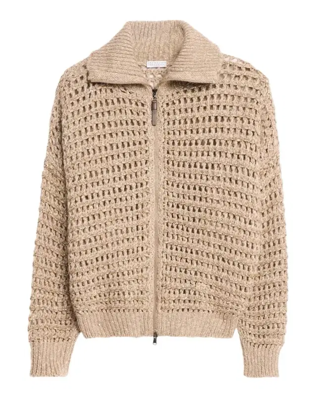 Brunello Cucinelli Cashmere-Blend Chunky-Knit Cardigan