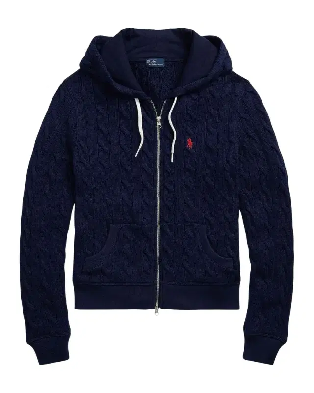 Polo Ralph Lauren Logo Cotton Cable-Knit Hoodie