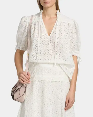 Ulla Johnson Aloutte Eyelet Cotton Top | Thumbnail 4