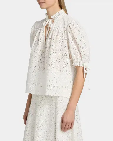 Ulla Johnson Aloutte Eyelet Cotton Top | Thumbnail 7