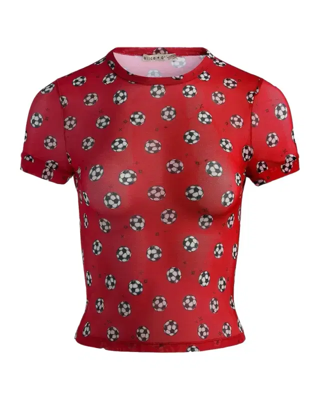 ALICE + OLIVIA Tess Soccer-Printed T-Shirt