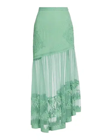 Ulla Johnson Elspeth Floral-Embroidered Sheer Silk Midi Skirt | Thumbnail 1 Ulla Johnson Elspeth Floral-Embroidered Sheer Silk Midi Skirt | Thumbnail 1