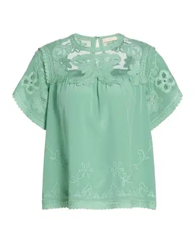 Ulla Johnson Alma Short-Sleeve Lace Silk Top | Thumbnail 1 Ulla Johnson Alma Short-Sleeve Lace Silk Top | Thumbnail 1