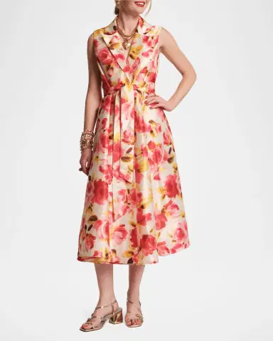 Frances Valentine Lucia Sleeveless Floral-Print Midi Dress | Thumbnail 2