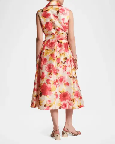 Frances Valentine Lucia Sleeveless Floral-Print Midi Dress | Thumbnail 3