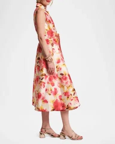 Frances Valentine Lucia Sleeveless Floral-Print Midi Dress | Thumbnail 4