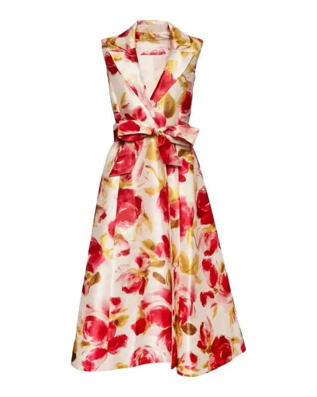 Frances Valentine Lucia Sleeveless Floral-Print Midi Dress