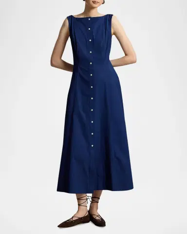 Polo Ralph Lauren Paneled Cotton A-Line Maxi Dress | Thumbnail 2