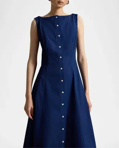 Polo Ralph Lauren Paneled Cotton A-Line Maxi Dress | Thumbnail 4