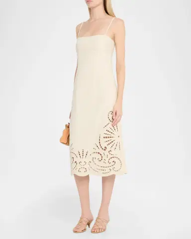 Ulla Johnson Jane Eyelet Denim Midi Dress | Thumbnail 4 Ulla Johnson Jane Eyelet Denim Midi Dress | Thumbnail 4