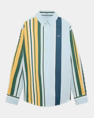 Loewe Men's Variegated Stripe Twill Button-Down Shirt | Thumbnail 2 Loewe Men's Variegated Stripe Twill Button-Down Shirt | Thumbnail 2