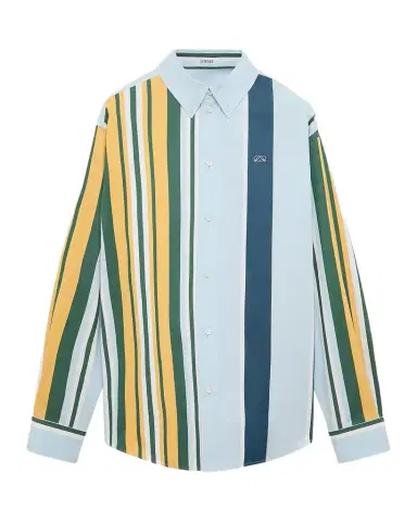 Loewe Men's Variegated Stripe Twill Button-Down Shirt | Thumbnail 1 Loewe Men's Variegated Stripe Twill Button-Down Shirt | Thumbnail 1