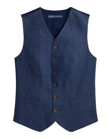 Polo Ralph Lauren Buttoned Linen-Cotton Vest | Thumbnail 1