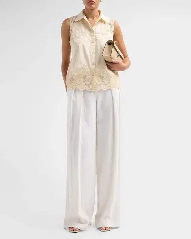 Elie Tahari July The Ivy Embroidered Cotton Lace Blouse | Thumbnail 2 Elie Tahari July The Ivy Embroidered Cotton Lace Blouse | Thumbnail 2
