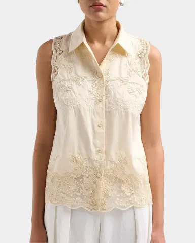 Elie Tahari July The Ivy Embroidered Cotton Lace Blouse | Thumbnail 4 Elie Tahari July The Ivy Embroidered Cotton Lace Blouse | Thumbnail 4