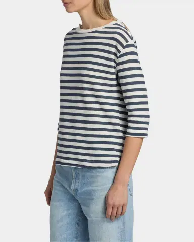 MAJESTIC FILATURES Striped Crewneck Cotton-Linen Top | Thumbnail 7