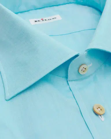 Kiton Men's Solid Cotton Classic-Fit Dress Shirt | Thumbnail 2