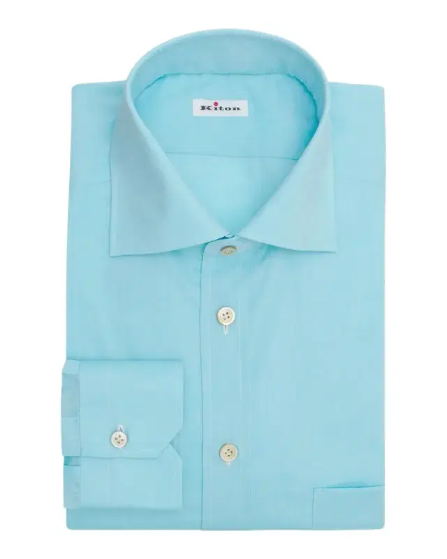 Kiton Men 's Solid Cotton Classic-Fit Dress Shirt